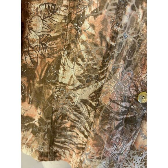 Ruby Rd shirt top pink blush rayon blend button top jacket silver thread new $54 - Picture 4 of 11